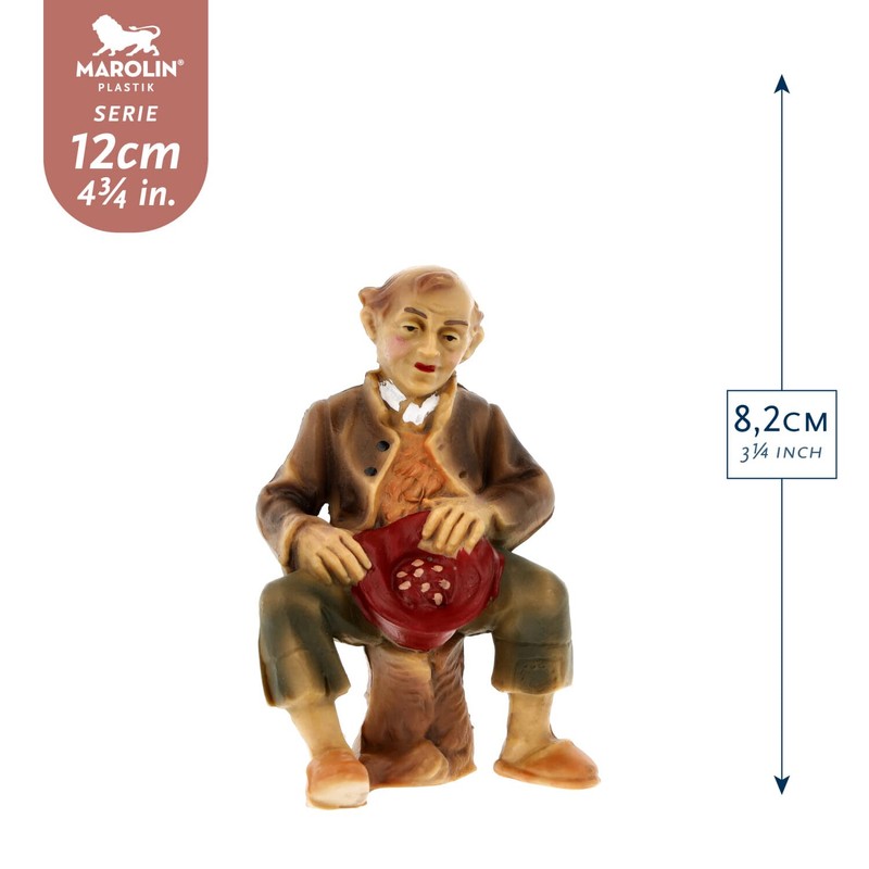 Marolin Hirte fütternd (sitzend), zu 12cm Fig. (Kunststoff)