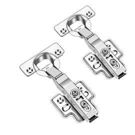 Soft Close Cabinet Hinges – Adjustable for Thick Doors (16mm-28mm) – 45°-90° Free Stop Angle, Quiet & Smooth for Kitchen & Bathroom Cabinets (Full-Cover, 2pcs)
