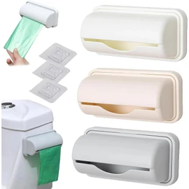 Fine Liner Trash Bags Dispenser Trash Can Liner Dispenser,Wall Mount Garbage Bag Dispenser Garbage Bag Holder for Kitchen Bathroom Laundry Room Organization Storage (White+Gray+Beige)