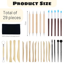 AstraGlam Pottery Tool Set, 30-Piece Modeling Tool Set for Air-Dry Clay, Ideal for DIY and Pottery Projects, Self-Hardening Modeling Clay Work