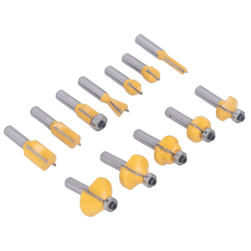 12PCS Router Bits 8mm Shank Carbide Blade Woodworking Milling Cutter