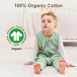 Yoofoss Toddler Sleep Sack With Feet 3-4T 100% Organic Cotton Baby Sleep Sack with Legs Toddler Wearable Blanket with 2-Way Zipper