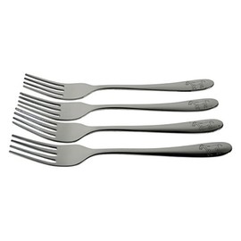 4 Children's Forks / Forks for Children Made of Chrome Steel Horse Motif