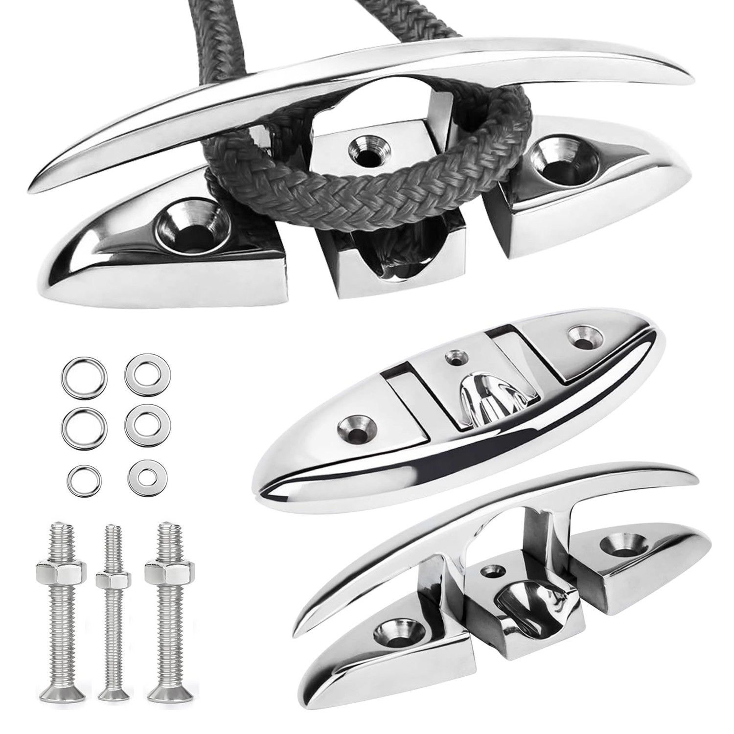 Pacify 2 Pack Folding Boat Cleats 316 Stainless Steel 4.5/5/6 Inch Flip ...