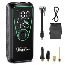 Tire Inflator Portable Air Compressor,150PSI Fast Inflation with 4000mAh Battery, Digital Pressure Gauge, LED Light,Auto Shut-Off Portable Air Compressor for Car, Motor, Bicycle, Balls and More