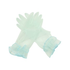 QRBTSCL - Guantes de malla de tul con volantes para mujer, Turquesa, Talla única