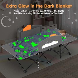 Suteck Toddler Kids Cot, Comfortable Folding Cot Easy to Store and Use, Portable Folding Camping Cots for Kids Great for Outdoors