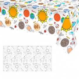 137*274cm Giant Colouring Table Cloth,Coloring Tablecloth for Kids,Paper Tablecloths Cosmic Rectangular Table Cover for Parties,Art Coloring Educational Tablecloth Party Supplies for Boys Girls