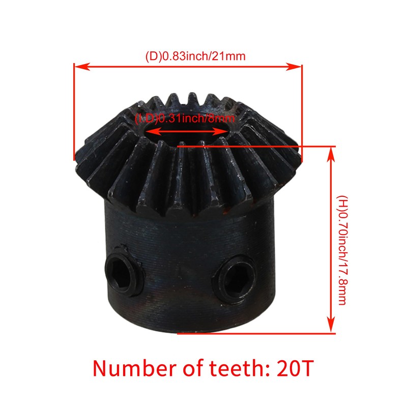CNBTR 2pcs Mechanical Bevel Gear 8mm Hole Diameter 1 Module