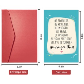 Bablira Funny Good Luck Card for Him Her, Poem Congratulation Card for Family Friends, New Job Card, Colleague Leaving Work Card, New Adventure Card, You're Got This!