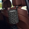 LOPIOIO Car Trash Can, Black Leopard Cheetah Design Hanging Foldable