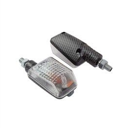 Motorcycle Short Stem Mini Indicators With Carbon Body And Clear Lens