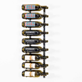 VintageView W Series (3 Ft) - 18 Bottle Wall Mounted Wine Rack (Chrome Luxe) Stylish Modern Wine Storage with Label Forward Design