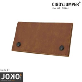 Tabaktasche used Leather touch Tabakbeutel für Drehtabak mit Fächern für Filter Blättchen Feuerzeug (2.) cognac double)