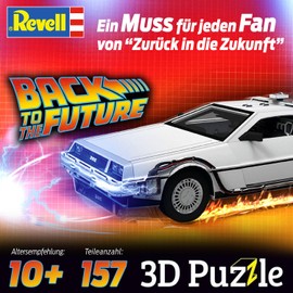 Revell Time Machine 3D Puzzle, Back to the Future Model Making Set, 157 Precision Pieces, Promotes Skill, Attention & Creativity, Impressive Dimensions 349 x 157 x 210 mm, from 10 Years