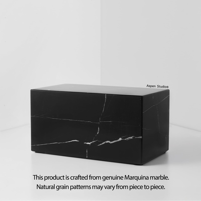 Aspen Studio AspenStudio Genuine Black Marquina Marble Cremation Urn for