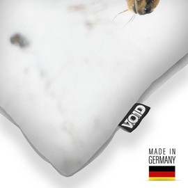 VOID Gämse Ziege Winter Schnee Kissenbezug Kissenhülle Polyester Dekoration Weihnachten Winter Weihnachts-Deko Kissen, Kissen Größe:50 x 50 cm