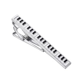 RunootPR Silver Piano Tie Clips for Men Unique Tie Bar Clip Suitable for Party Wedding Jewellery