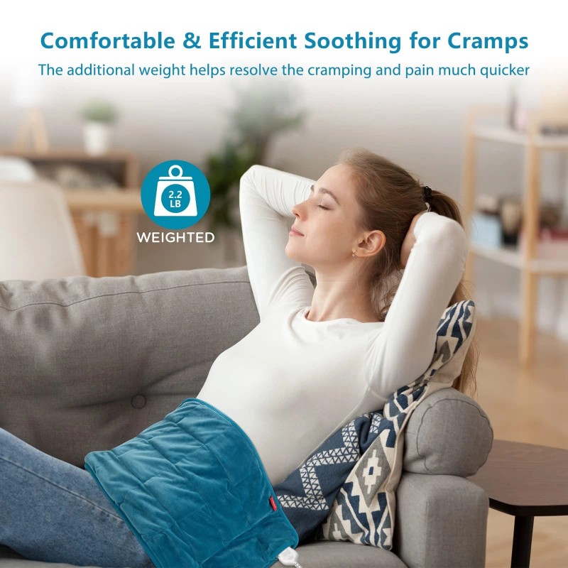 Comfytemp Weighted Heating Pad for Back & Cramps, 2.2lb Electric