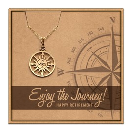 Retirement gifts for women gold compass necklace jewelry gift for her teacher coworker nurse boss