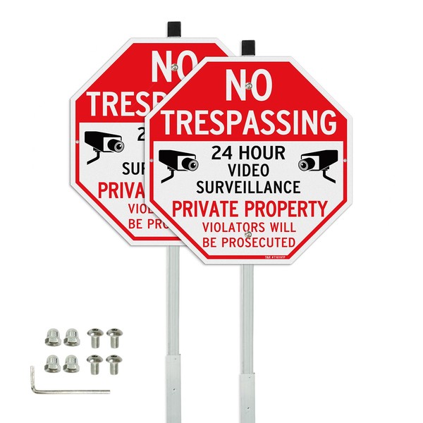 T&R T&R Large No Trespassing Private Property Sign Video Surveillance