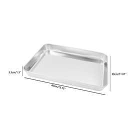 304 Stainless Steel Surgical Trays,ULIFESTAR Flat Bottom Medical Trays,Professional Dental Instruments Procedure Trays,15.75*11.81*1.3''Metal Lab Instrument Tools Trays Breading Tray Flat Tray 1 PCS