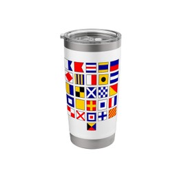 Nautical Flag Alphabet International maritime signal flags Stainless Steel Insulated Tumbler