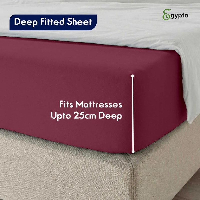 Egypto Double Fitted Sheet – Soft & Breathable 10" Deep