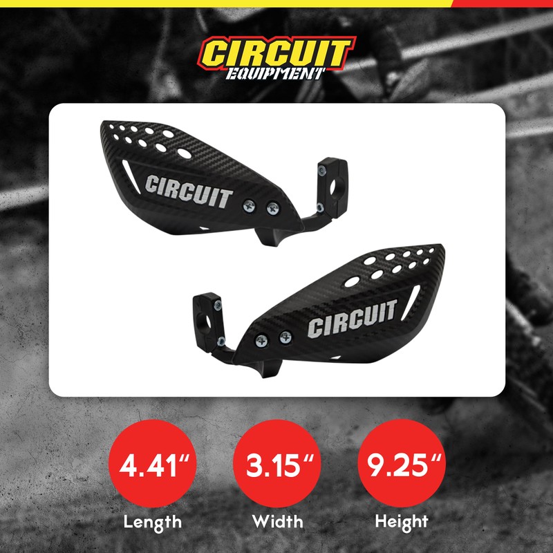 CIRCUIT EQUIPMENT Universal Motorcycle Handguards - High-strength Polymer, Ergonomic Design,