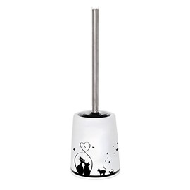 MSV Bathroom Series Cat Toilet Brush Ceramic White