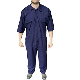 Turners Mens Short Sleeve Workwear Coveralls Boilersuit Overalls (Small), Navy, S