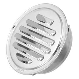 PATIKIL Soffit Vents 4.7 Inch, 304 Stainless Steel Louvered Grille Cover Vent Flat Ducting Air Vent with Screen Mesh for HVAC Home Bathroom Office Ventilation