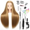 Mannequin Head with Synthetic Fiber Hair - Straight, 28" Doll