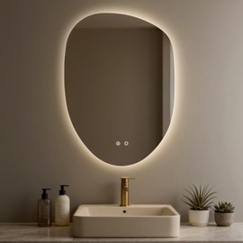 WallBeyond LED Bathroom Mirror with Lights, 23 x 32 Inch Led Bathroom Vanity Mirror for Wall, Anti Fog Mirror for Bathroom, 3 Colors and Dimmable Light, Horizontal/Vertical