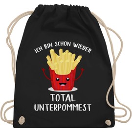 Shirtracer - Gym Bag Backpack - Sayings Statement with Saying - Ich bin schon wieder totally unterpommest, 01 black, Unit size