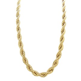 Fashion 21 Hip Hop 80' Unisex Rapper's 8mm, 10mm Various Size Hollow Rope Chain Necklace in Gold, Silver Tone (Gold - 8mm 18" Rope Chain)
