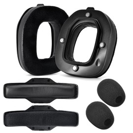 Yaowanguan A40 TR Ear Pads for Astro Gaming A40 TR Wired Gaming Headset Headbands Microphone Foam Additional Thick Ear Covers Cups Pads Replacement Protein + Velvet Black
