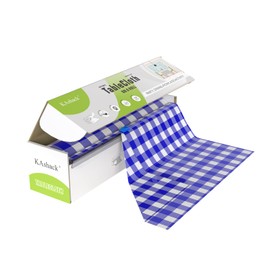 KAshack Plastic Tablecloth Roll,Table Cover with Convenient Slide Cutter Box. Blue Checkered Disposable Tablecloths for BBQ,Party,Birthday,Wedding,Outdoor (Blue White, 54 in X 32.8 Ft)