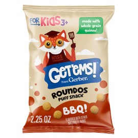 Get'ems! from Gerber BBQ Roundos Puff Snack, Kids Snack Made with Whole Grain Quinoa, Calcium to Support Strong Bones