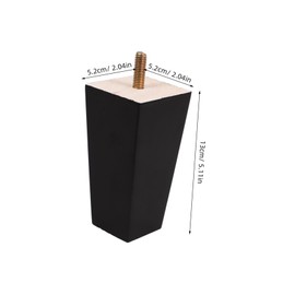 Operitacx 4pcs Solid Wood Furniture Legs Black Replacement Feet for Sofas Beds Cabinets Tables Benches Modern Foot Design to Elevate Height and Maximize Under Furniture Storage