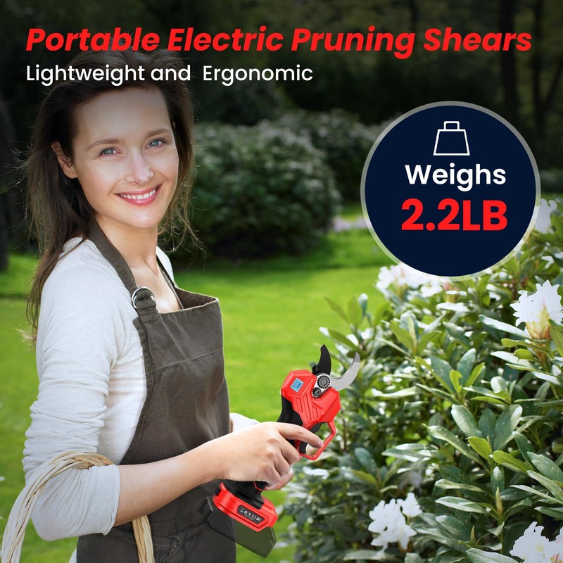 Electric Pruning Shears -1000W Brushless Motor Cutting 2 inch Diameter