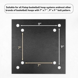 Katop Universal 7'' & 9" Basketball Hoop Anchor Kit, In Ground Basketball Anchor System for Easy Relocation and Compatible with All Basketball Goals, Black
