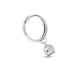 Donipreziosi Adjustable Ring with Capri Bell in White 925% Silver Made in Italy - Ring with Bell Pendant, Silver, Not applicable