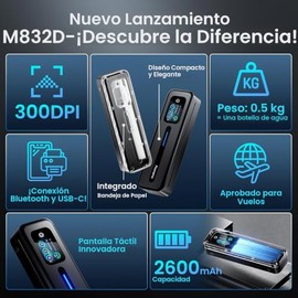Phomemo Impresora Porttil Con Pantalla Tctil, Mini Impresora Porttil sin Tinta para Papel de A4234 Impresora Trmica, Impresora Trmica Inalmbrica...   