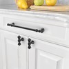Amerdeco 6 Pack Matte Black Cabinet Pulls 128mm Hole Center