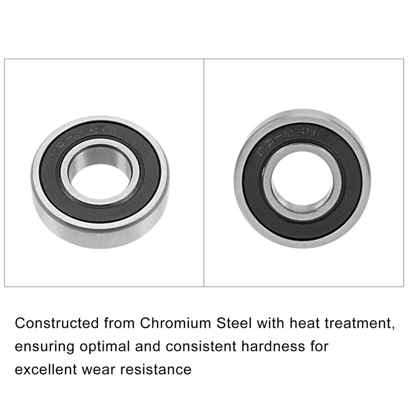 METALLIXITY Deep Groove Ball Bearings (R8-2RS, 1/2" x 1-1/8" x
