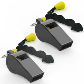 WONAPAD Whistle，2 Packs Plastic Sports Whistles with Lanyard, Loud Crisp Sound Whistle Great for Coaches, Referees,Teachers and Officials (2PCS)