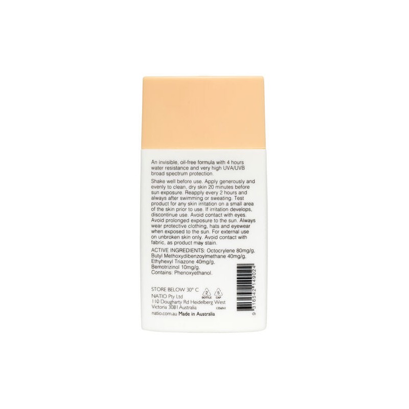 Natio Invisible Face Fluid Sunscreen SPF 50+ 60ml