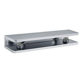 Dulles Glass Floating Shelf Brackets, Rectangular Clamps Heavy Duty, Chrome, for Glass, Wood, Acrylic Wall Mounted Shelf Support. 1 Piece