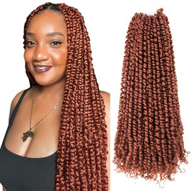 The BOHOBABE Pre-twisted Passion Twist Crochet Hair 24 Inch Pre-looped Long Crochet Passion Twist Braiding Hair 8 Packs Soft Bohemian Twists (350#)